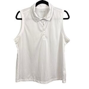 Izod Women's Golf Polo Shirt Performance Quick Dry White Size L Golf Pickleball